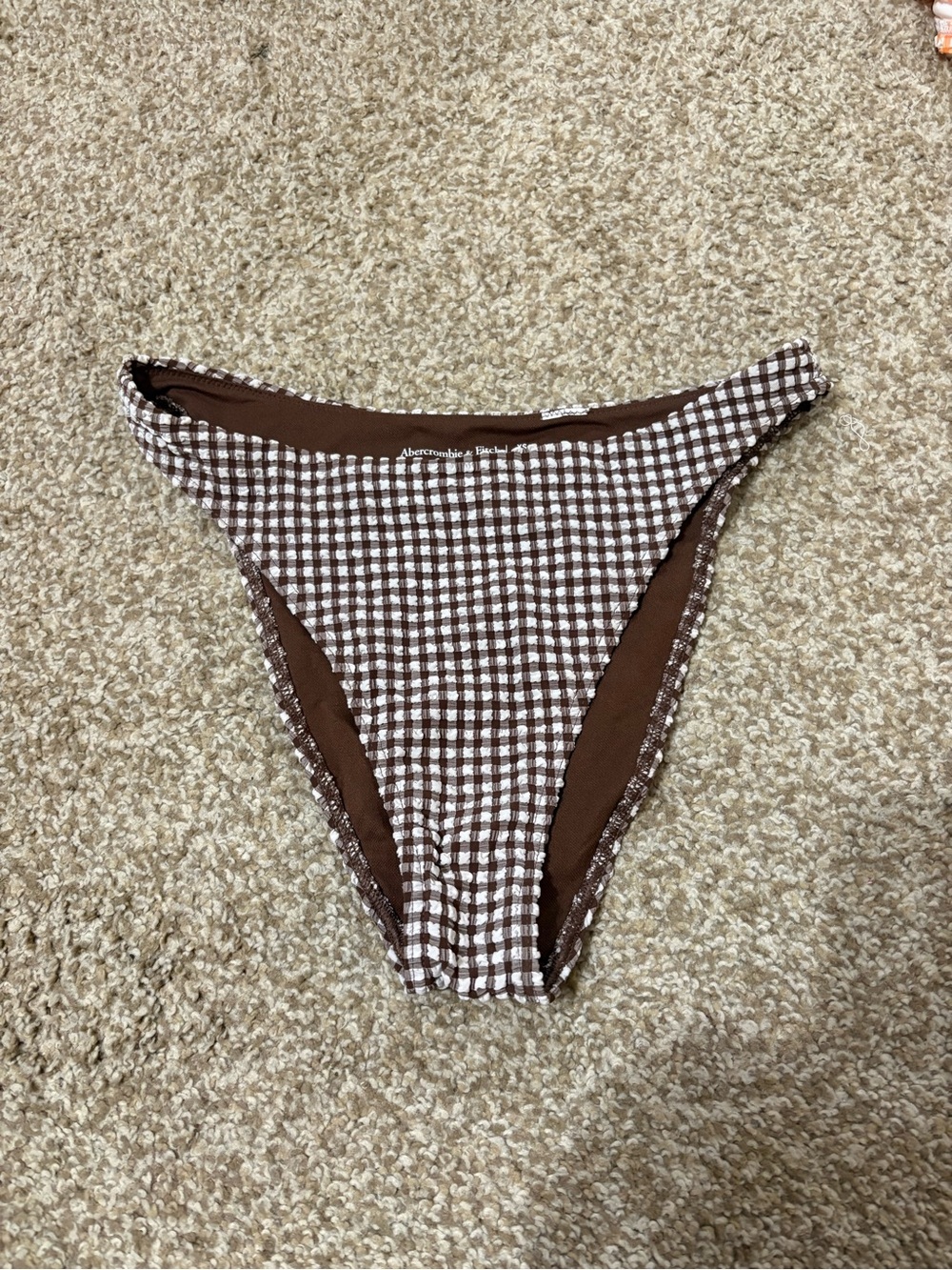Abercrombie Gingham Brown Bikini Bottom